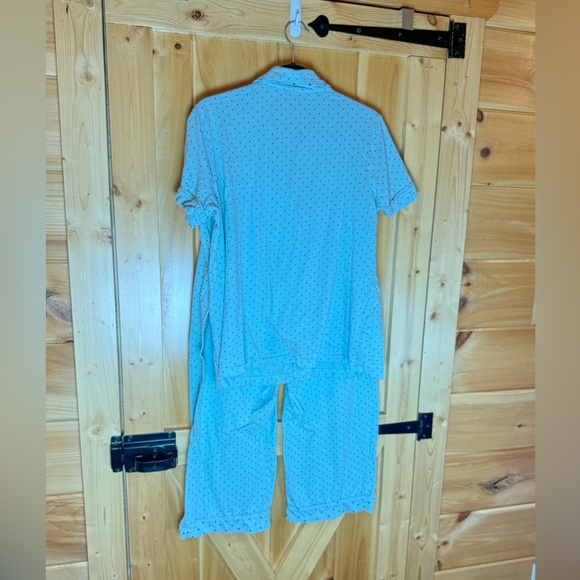 Lot of 3 J.Jill Teal Polka Dot Flannel Cotton Modal Pajama & Sleep Shirt L - Picture 5 of 15